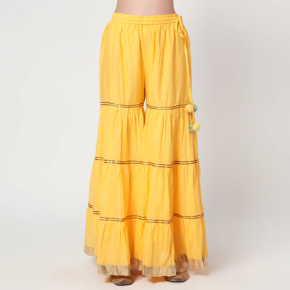 Yellow Cotton Sharara