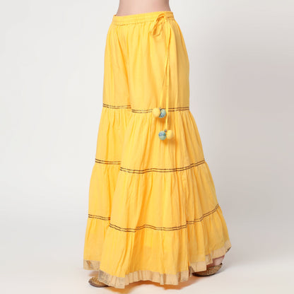Yellow Cotton Sharara