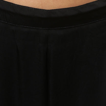 Black cotton modal pants
