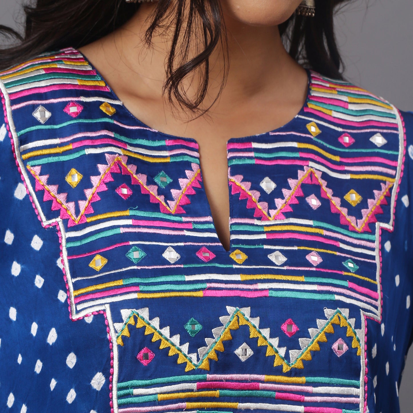 Blue embroidered co-ord set