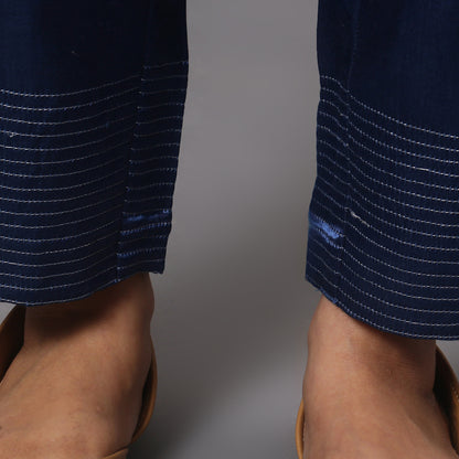 Color block kurta set with sleeves detailing