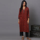 Maroon printed kurta