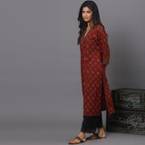 Maroon printed kurta