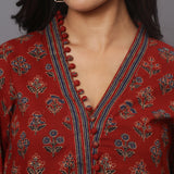 Maroon printed kurta