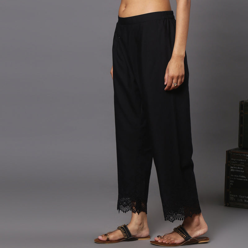 Buy Zeeza's Women's Cotton Ankle Length Pants Regular Fit Casual Formal  Bottom Wear (Black, S) at Amazon.in