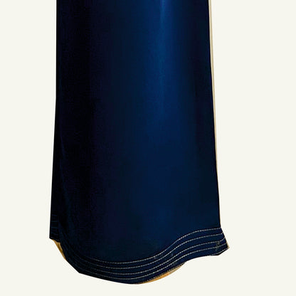 Modal silk plain pants with gold lines