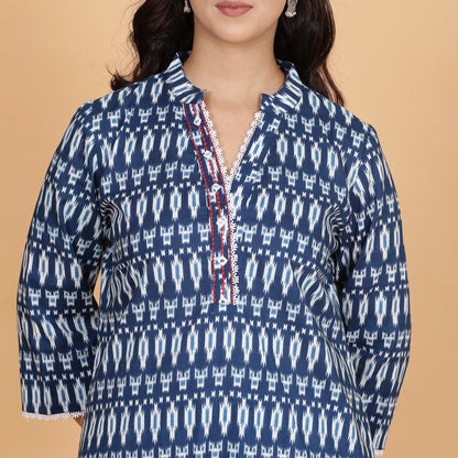 Navy blue ikat co-ord set
