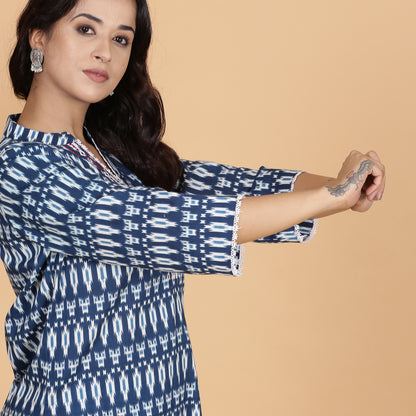 Navy blue ikat co-ord set