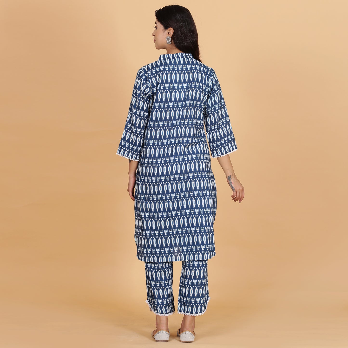 Navy blue ikat co-ord set