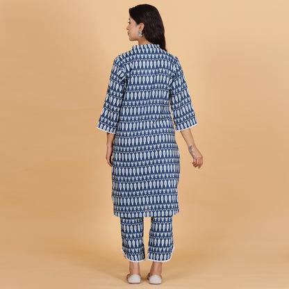 Navy blue ikat co-ord set