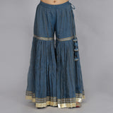 Jade & Blue metallic sharara set