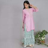 Onion pink colored chanderi sharara set