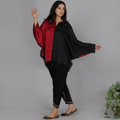 Colorblock Modal Silk kaftan top