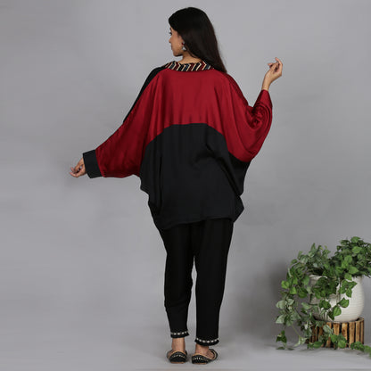 Colorblock Modal Silk kaftan top