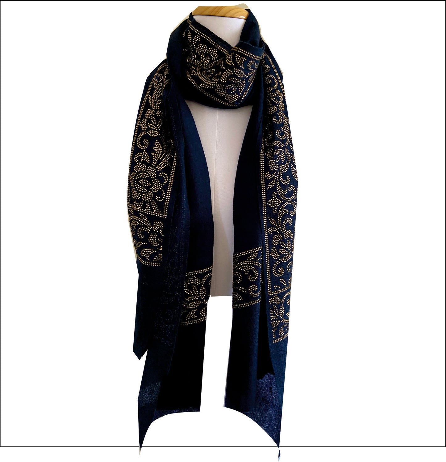 Pashmina stole with crystal stone detailing