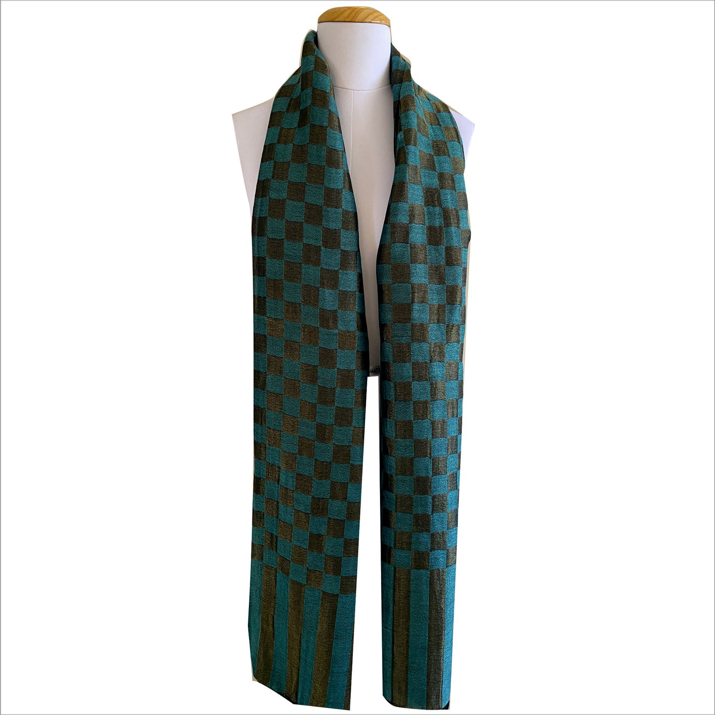 Pashmina stole with metallic checks pattern