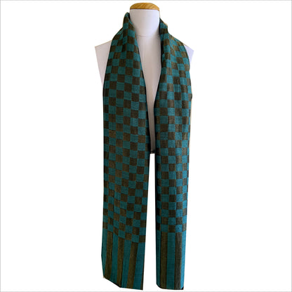Pashmina stole with metallic checks pattern