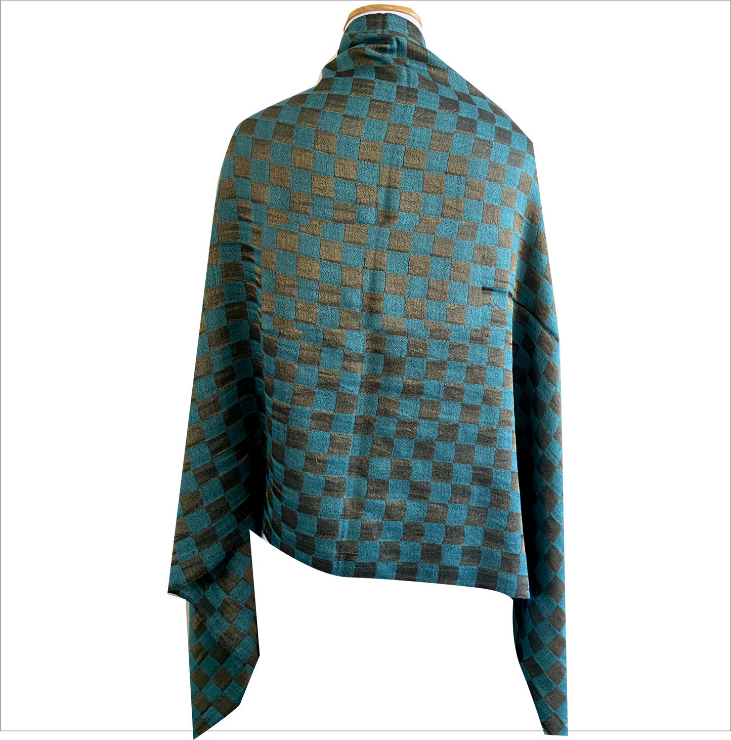 Pashmina stole with metallic checks pattern