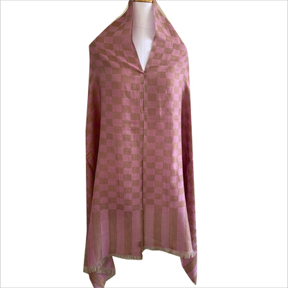 Pashmina stole with metallic checks pattern
