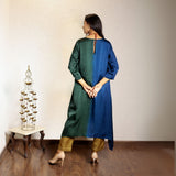 Dark Green Ombre Modal Asymmetric Kurta