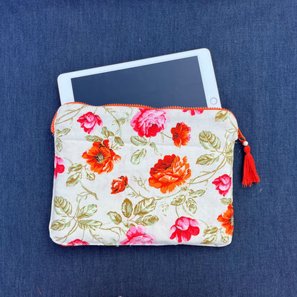 White Printed IPad Sleeve