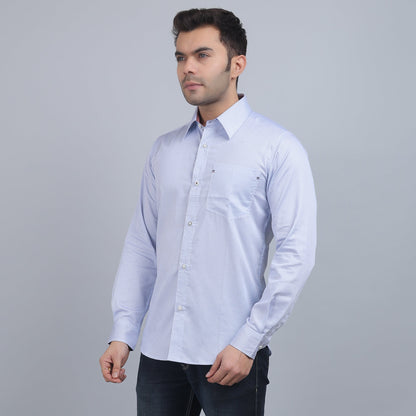 White Cotton printed full sleeves shirt