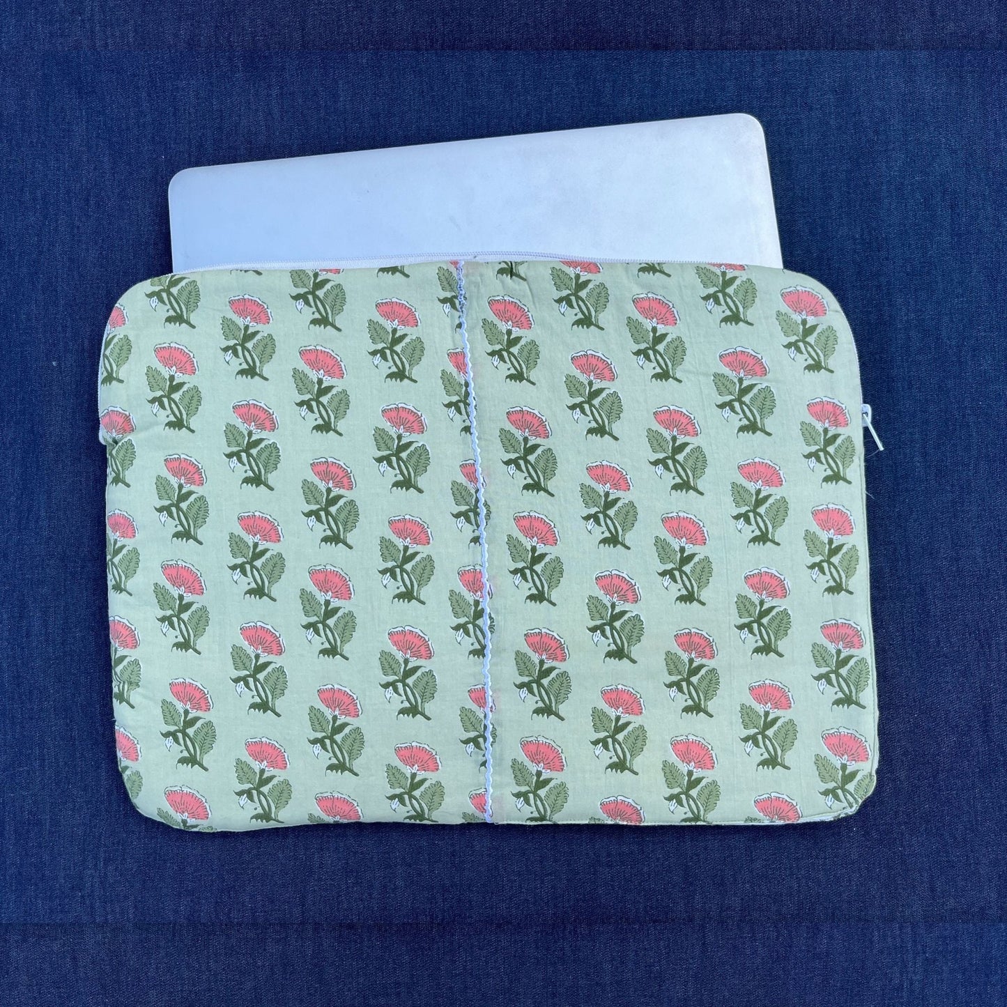 Green Printed Laptop Sleeve