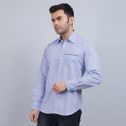 White Cotton printed full sleeves shirt