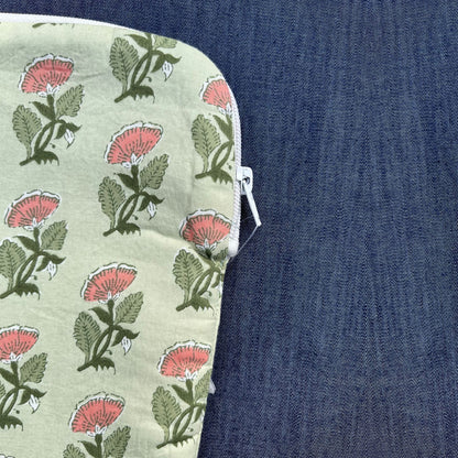 Green Printed Laptop Sleeve