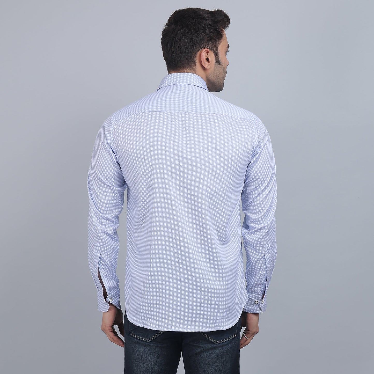 White Cotton printed full sleeves shirt