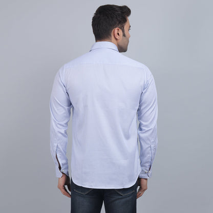 White Cotton printed full sleeves shirt