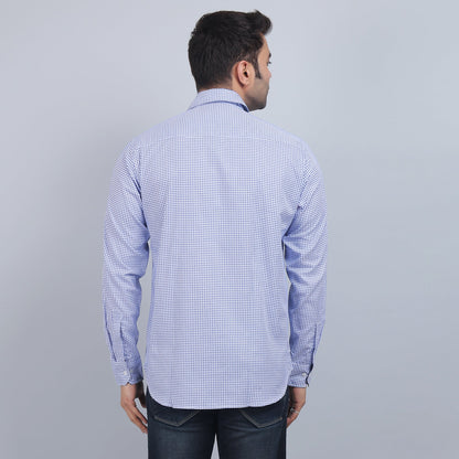 White Cotton printed full sleeves shirt