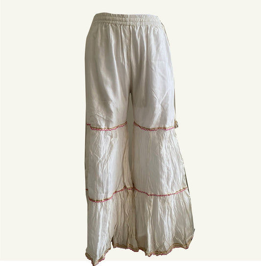 Chanderi sharara with gold gota detailing